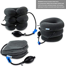 Load image into Gallery viewer, Cervical Neck Traction Device, Inflatable Cervical Traction Collar Brace Ideal for Neck Support Instant Relief for Chiropractic Chronic Neck Pain, Spine Alignment, Adjustable Pillow Size