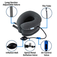Load image into Gallery viewer, Cervical Neck Traction Device, Inflatable Cervical Traction Collar Brace Ideal for Neck Support Instant Relief for Chiropractic Chronic Neck Pain, Spine Alignment, Adjustable Pillow Size