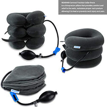 Load image into Gallery viewer, Cervical Neck Traction Device, Inflatable Cervical Traction Collar Brace Ideal for Neck Support Instant Relief for Chiropractic Chronic Neck Pain, Spine Alignment, Adjustable Pillow Size
